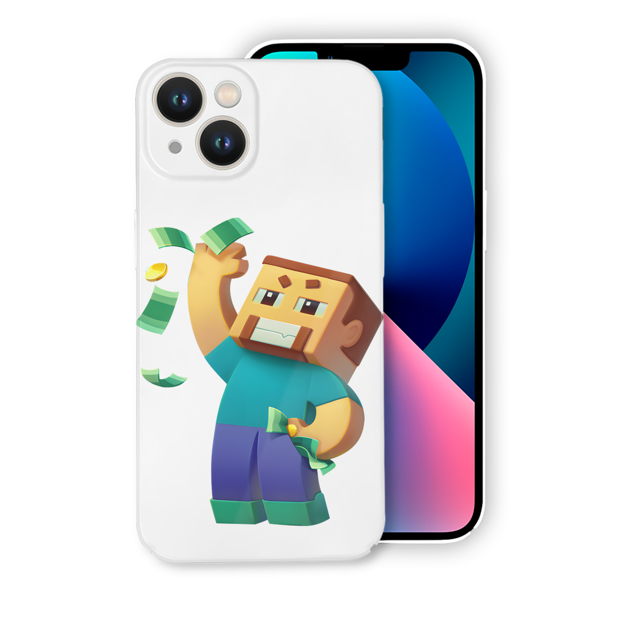 （画像用） マインクラフト ブロックの世界 Minecraft MC Block world 【iPhone 14シリーズ対応】ハードケース